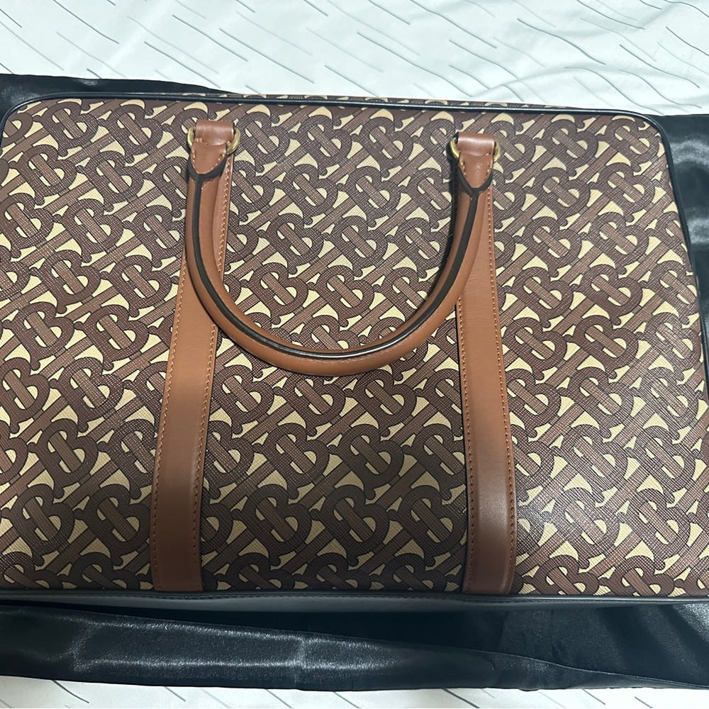 Burberry Brown and Cream Men's Briefcase